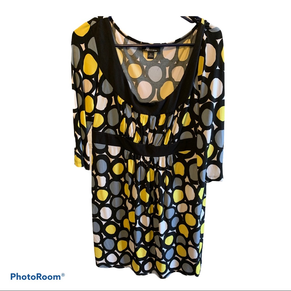 AB Studio Juniors XL Skater Dress Black, Yellow